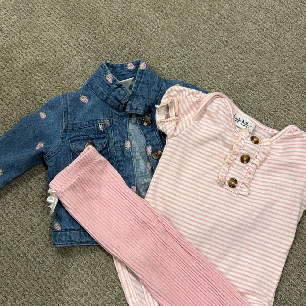 Pink and Blue Kids Jacket and Dress Set